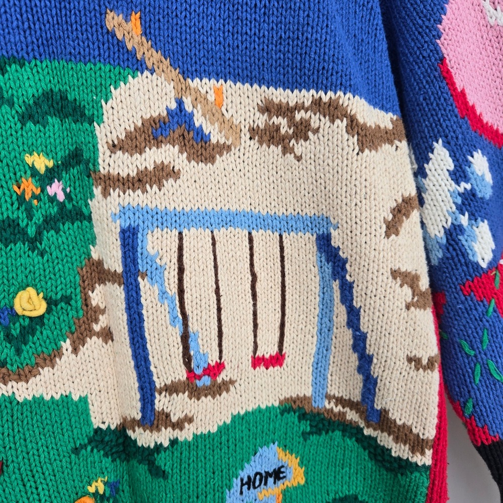 Vintage 90s Womens M Cardigan Sweater Teacher Back To School Kids Education - Picture 13 of 16